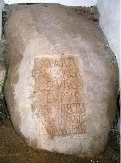 Inscrición Caius Sevius Lupus